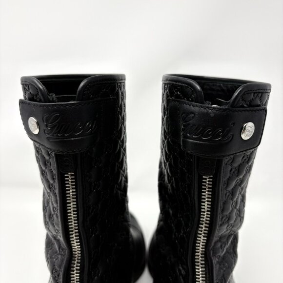 Gucci Microguccissima Leather Ankle Boots Black Size 37.5 / 7.5 - Picture 9 of 13